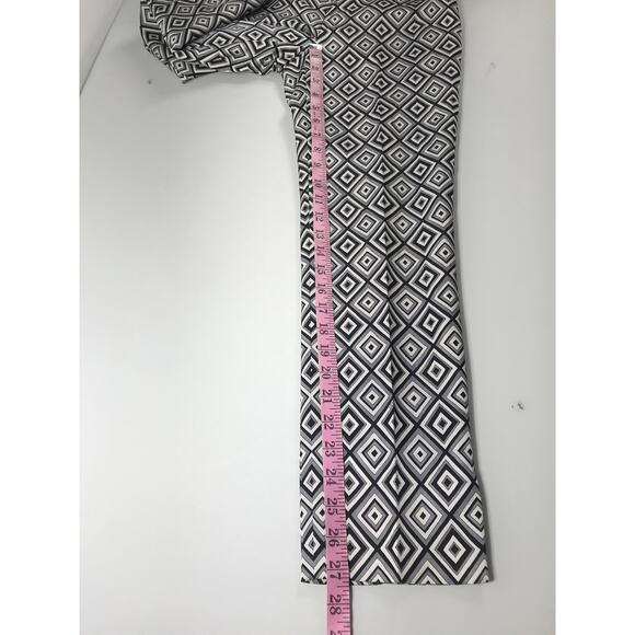 Prada Women's 36 Pants Diamond Pattern Wool Silk Blend Office Monochrome - Picture 12 of 12